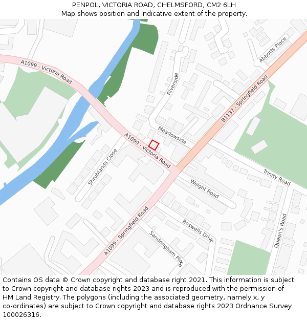 PENPOL, VICTORIA ROAD, CHELMSFORD, CM2 6LH: Location map and indicative extent of plot