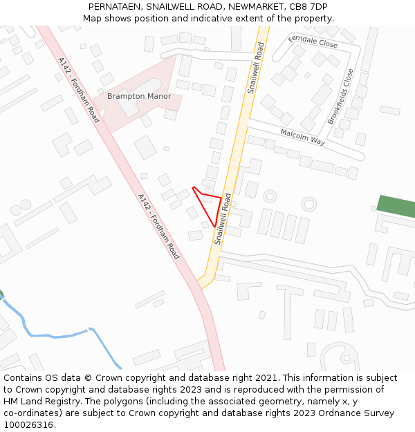 PERNATAEN, SNAILWELL ROAD, NEWMARKET, CB8 7DP: Location map and indicative extent of plot