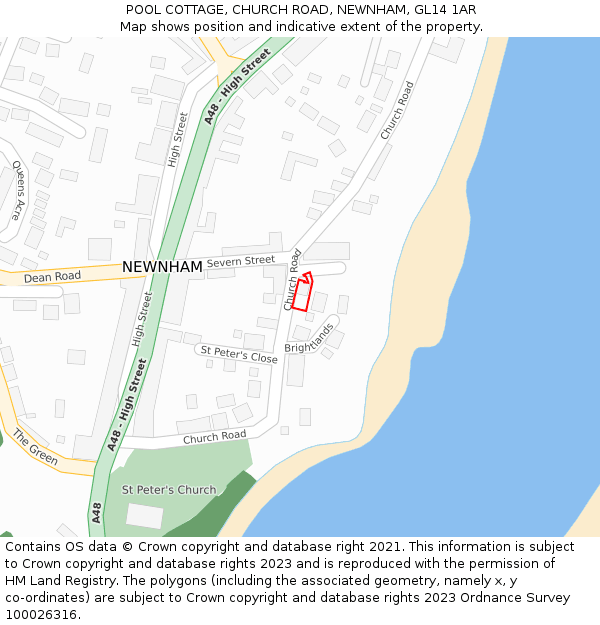 POOL COTTAGE, CHURCH ROAD, NEWNHAM, GL14 1AR: Location map and indicative extent of plot