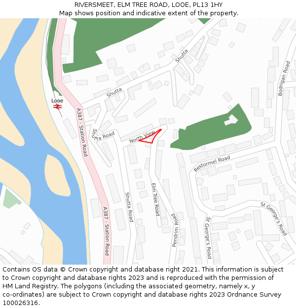 RIVERSMEET, ELM TREE ROAD, LOOE, PL13 1HY: Location map and indicative extent of plot