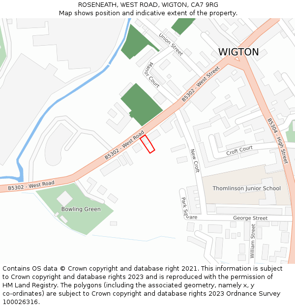 ROSENEATH, WEST ROAD, WIGTON, CA7 9RG: Location map and indicative extent of plot