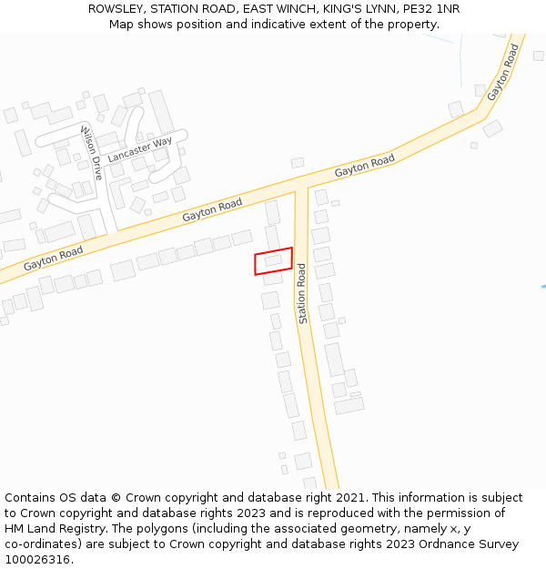ROWSLEY, STATION ROAD, EAST WINCH, KING'S LYNN, PE32 1NR: Location map and indicative extent of plot
