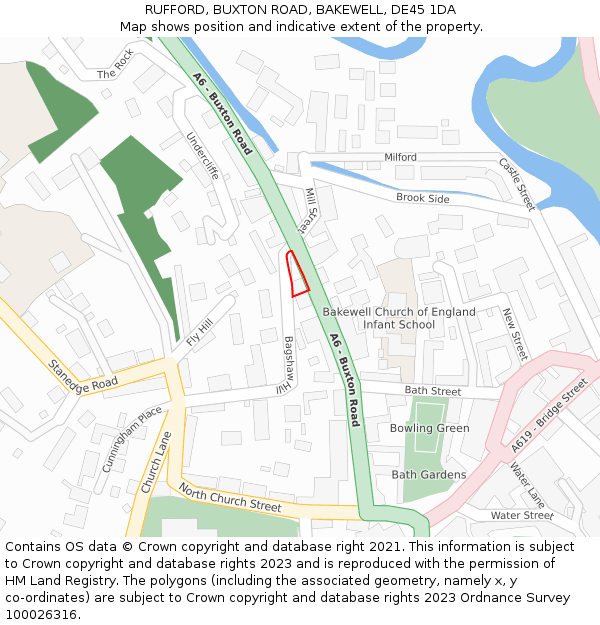 RUFFORD, BUXTON ROAD, BAKEWELL, DE45 1DA: Location map and indicative extent of plot