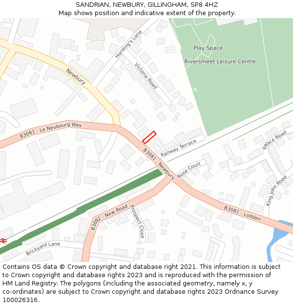 SANDRIAN, NEWBURY, GILLINGHAM, SP8 4HZ: Location map and indicative extent of plot