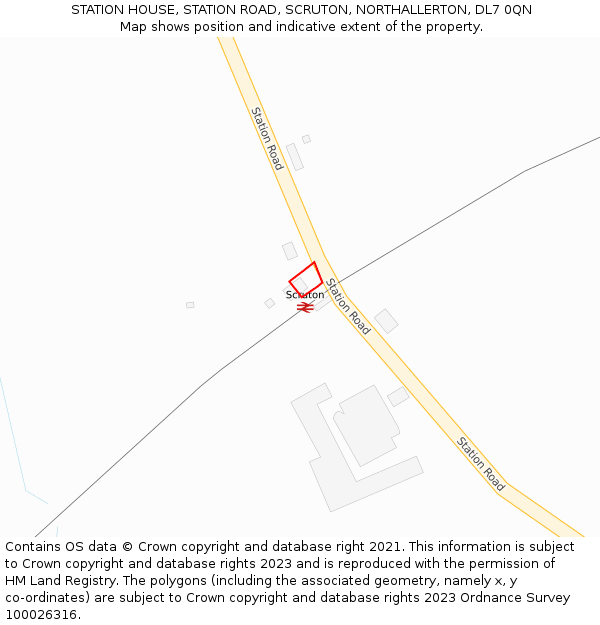 STATION HOUSE, STATION ROAD, SCRUTON, NORTHALLERTON, DL7 0QN: Location map and indicative extent of plot