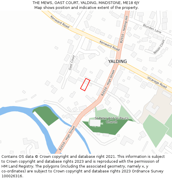 THE MEWS, OAST COURT, YALDING, MAIDSTONE, ME18 6JY: Location map and indicative extent of plot