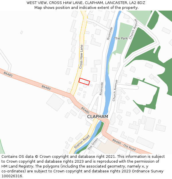 WEST VIEW, CROSS HAW LANE, CLAPHAM, LANCASTER, LA2 8DZ: Location map and indicative extent of plot