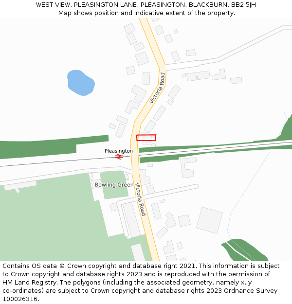 WEST VIEW, PLEASINGTON LANE, PLEASINGTON, BLACKBURN, BB2 5JH: Location map and indicative extent of plot