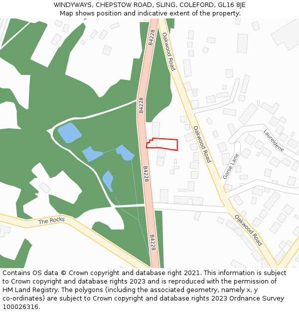 WINDYWAYS, CHEPSTOW ROAD, SLING, COLEFORD, GL16 8JE: Location map and indicative extent of plot