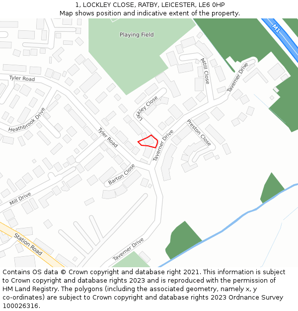 1, LOCKLEY CLOSE, RATBY, LEICESTER, LE6 0HP: Location map and indicative extent of plot