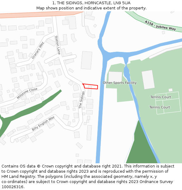 1, THE SIDINGS, HORNCASTLE, LN9 5UA: Location map and indicative extent of plot