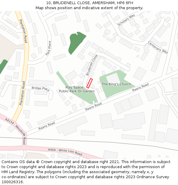 10, BRUDENELL CLOSE, AMERSHAM, HP6 6FH: Location map and indicative extent of plot