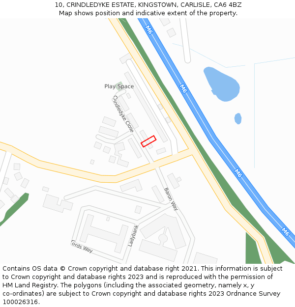 10, CRINDLEDYKE ESTATE, KINGSTOWN, CARLISLE, CA6 4BZ: Location map and indicative extent of plot