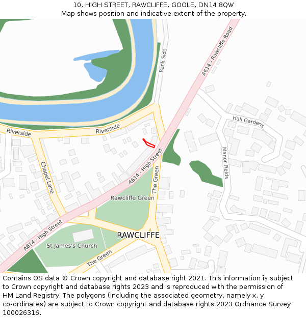 10, HIGH STREET, RAWCLIFFE, GOOLE, DN14 8QW: Location map and indicative extent of plot