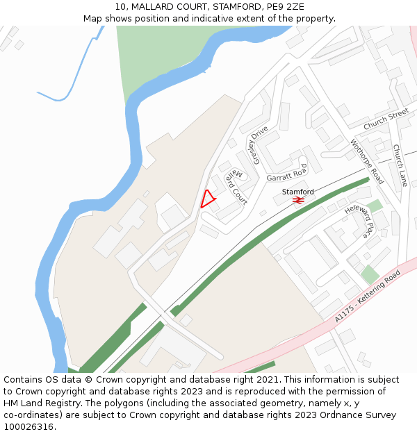 10, MALLARD COURT, STAMFORD, PE9 2ZE: Location map and indicative extent of plot