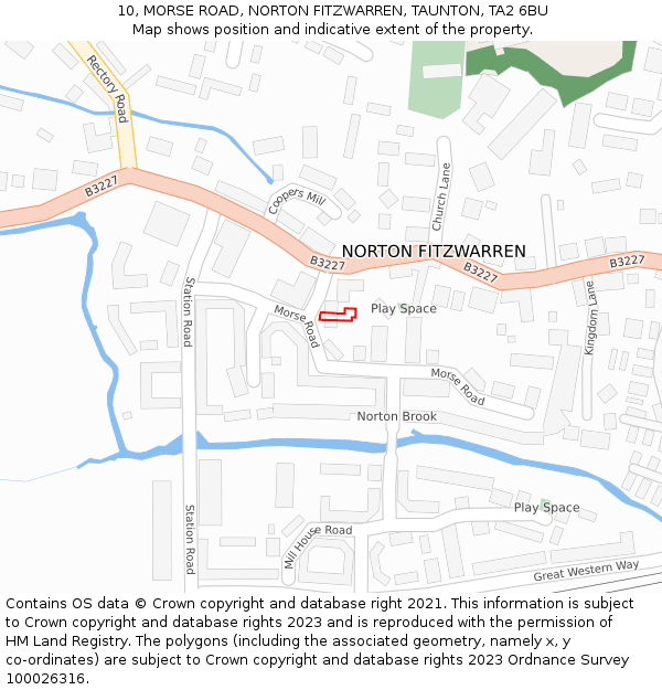 10, MORSE ROAD, NORTON FITZWARREN, TAUNTON, TA2 6BU: Location map and indicative extent of plot