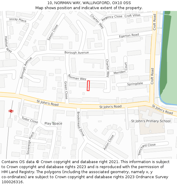 10, NORMAN WAY, WALLINGFORD, OX10 0SS: Location map and indicative extent of plot
