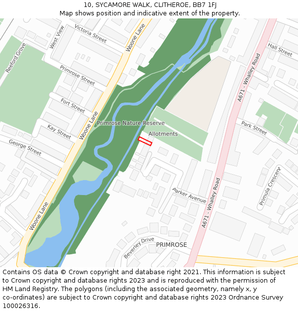 10, SYCAMORE WALK, CLITHEROE, BB7 1FJ: Location map and indicative extent of plot
