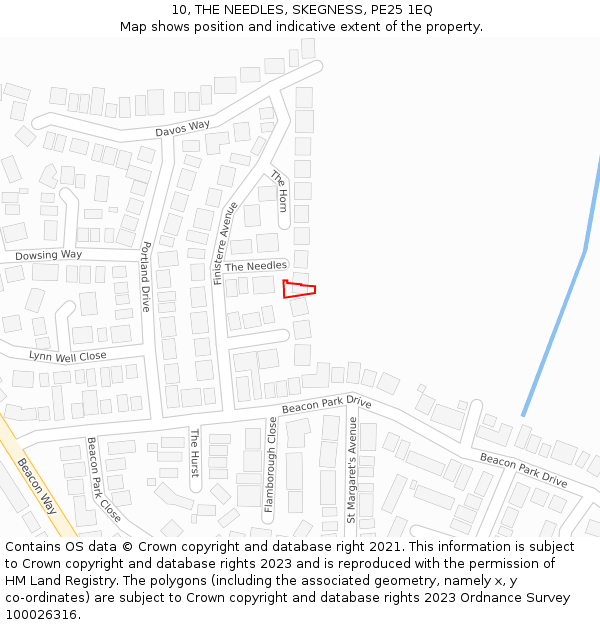 10, THE NEEDLES, SKEGNESS, PE25 1EQ: Location map and indicative extent of plot
