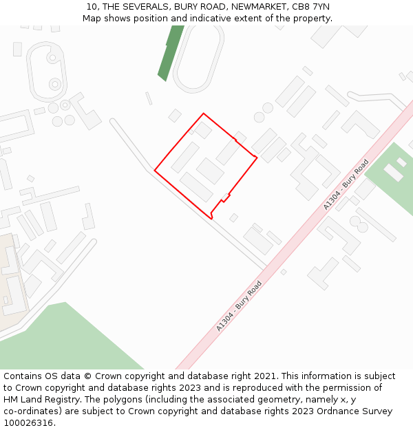 10, THE SEVERALS, BURY ROAD, NEWMARKET, CB8 7YN: Location map and indicative extent of plot