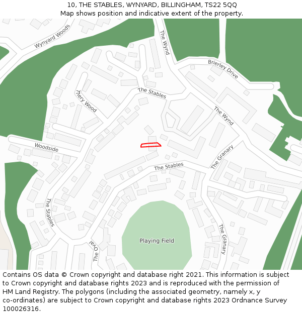 10, THE STABLES, WYNYARD, BILLINGHAM, TS22 5QQ: Location map and indicative extent of plot