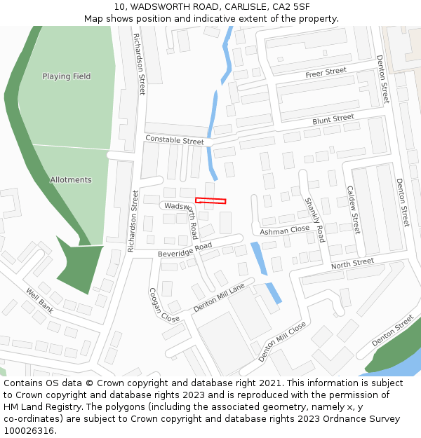 10, WADSWORTH ROAD, CARLISLE, CA2 5SF: Location map and indicative extent of plot