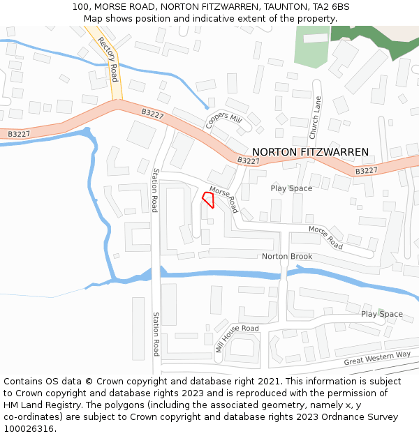 100, MORSE ROAD, NORTON FITZWARREN, TAUNTON, TA2 6BS: Location map and indicative extent of plot