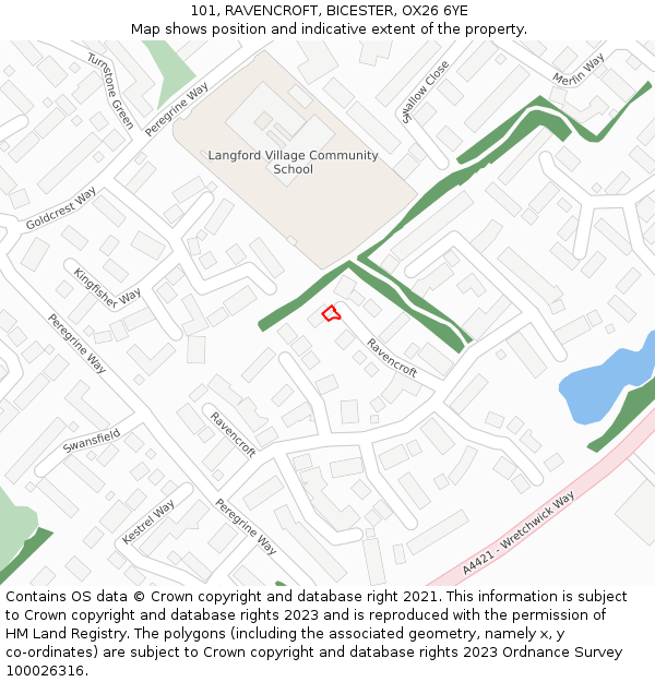 101, RAVENCROFT, BICESTER, OX26 6YE: Location map and indicative extent of plot