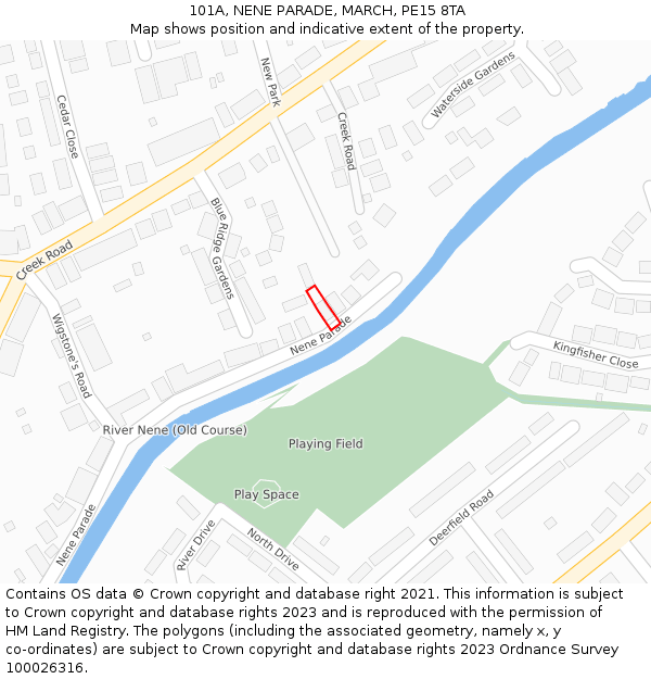 101A, NENE PARADE, MARCH, PE15 8TA: Location map and indicative extent of plot