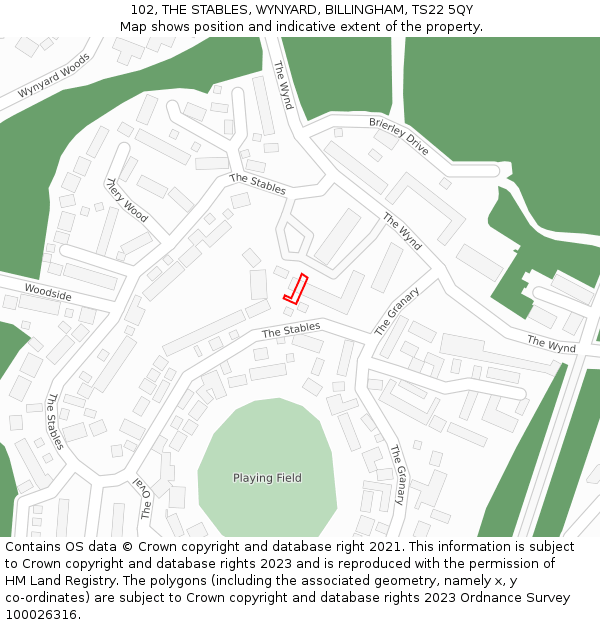 102, THE STABLES, WYNYARD, BILLINGHAM, TS22 5QY: Location map and indicative extent of plot