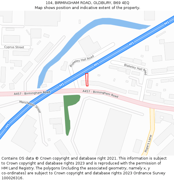 104, BIRMINGHAM ROAD, OLDBURY, B69 4EQ: Location map and indicative extent of plot