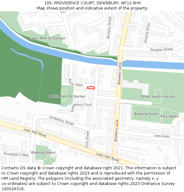 109, PROVIDENCE COURT, DEWSBURY, WF12 9HX: Location map and indicative extent of plot