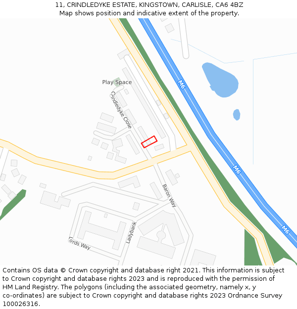 11, CRINDLEDYKE ESTATE, KINGSTOWN, CARLISLE, CA6 4BZ: Location map and indicative extent of plot