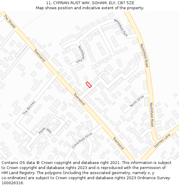 11, CYPRIAN RUST WAY, SOHAM, ELY, CB7 5ZE: Location map and indicative extent of plot