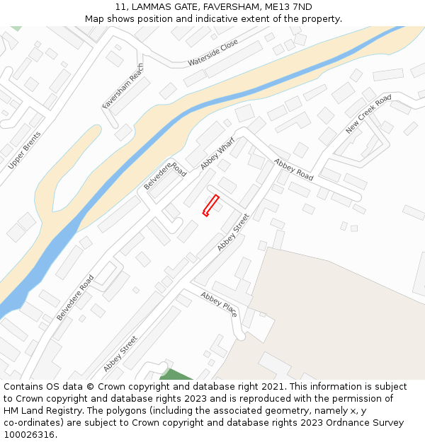 11, LAMMAS GATE, FAVERSHAM, ME13 7ND: Location map and indicative extent of plot
