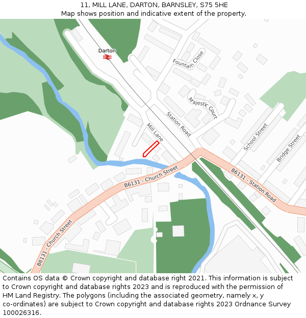 11, MILL LANE, DARTON, BARNSLEY, S75 5HE: Location map and indicative extent of plot
