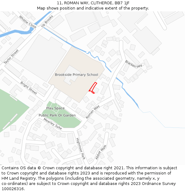 11, ROMAN WAY, CLITHEROE, BB7 1JF: Location map and indicative extent of plot