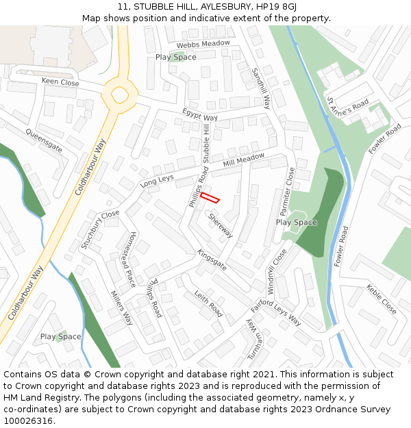11, STUBBLE HILL, AYLESBURY, HP19 8GJ: Location map and indicative extent of plot