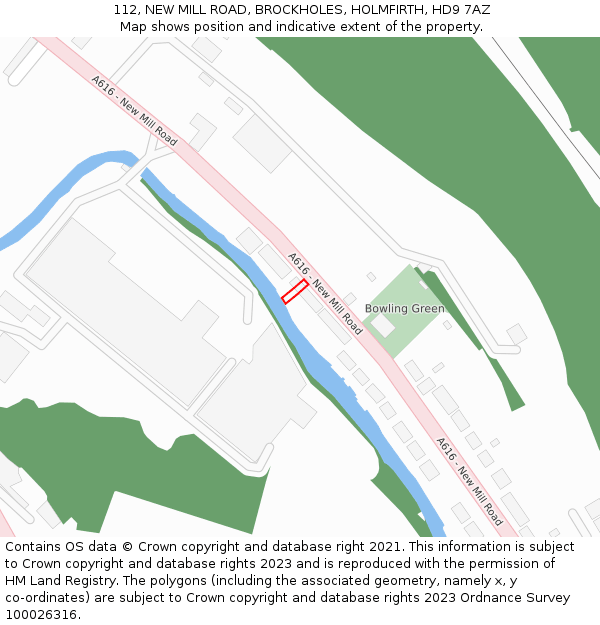 112, NEW MILL ROAD, BROCKHOLES, HOLMFIRTH, HD9 7AZ: Location map and indicative extent of plot