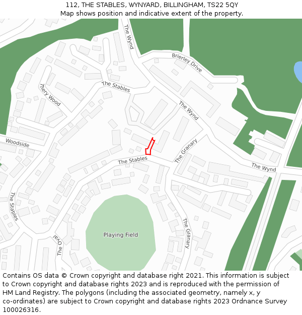 112, THE STABLES, WYNYARD, BILLINGHAM, TS22 5QY: Location map and indicative extent of plot