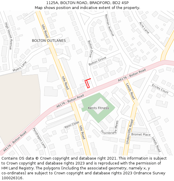 1125A, BOLTON ROAD, BRADFORD, BD2 4SP: Location map and indicative extent of plot