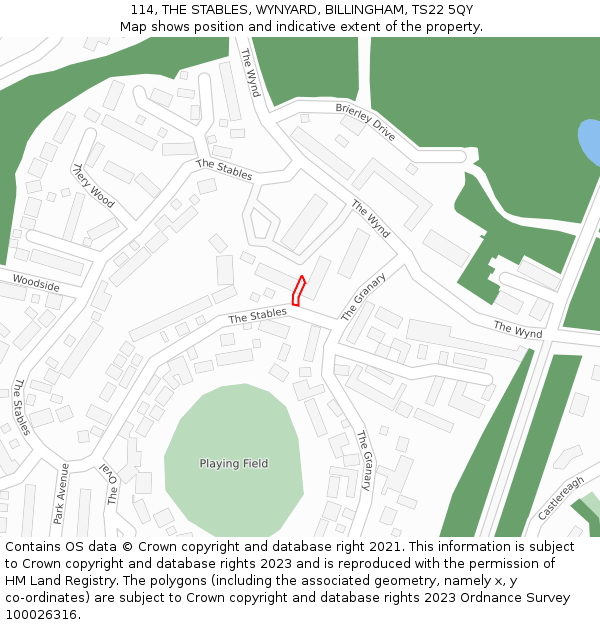 114, THE STABLES, WYNYARD, BILLINGHAM, TS22 5QY: Location map and indicative extent of plot