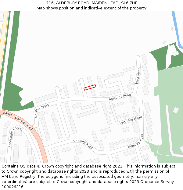 116, ALDEBURY ROAD, MAIDENHEAD, SL6 7HE: Location map and indicative extent of plot