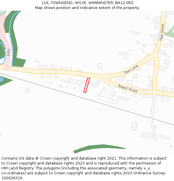 11A, TOWNSEND, WYLYE, WARMINSTER, BA12 0RZ: Location map and indicative extent of plot