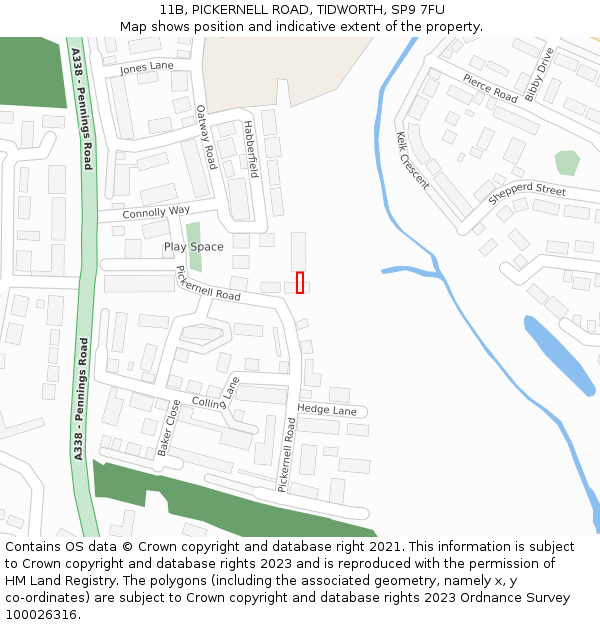 11B, PICKERNELL ROAD, TIDWORTH, SP9 7FU: Location map and indicative extent of plot