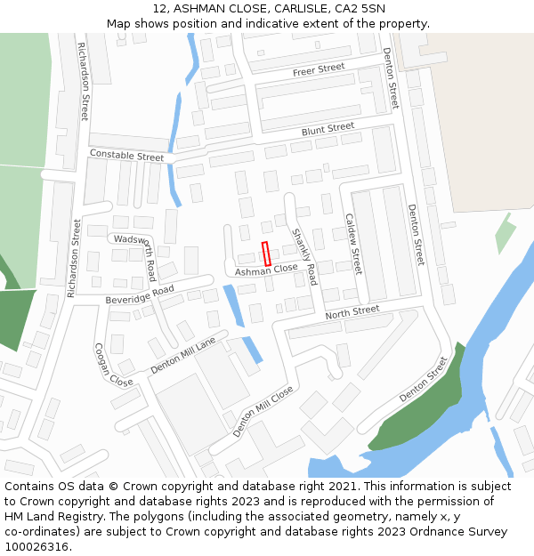 12, ASHMAN CLOSE, CARLISLE, CA2 5SN: Location map and indicative extent of plot