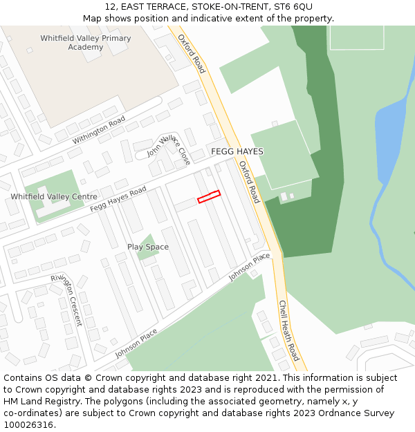 12, EAST TERRACE, STOKE-ON-TRENT, ST6 6QU: Location map and indicative extent of plot