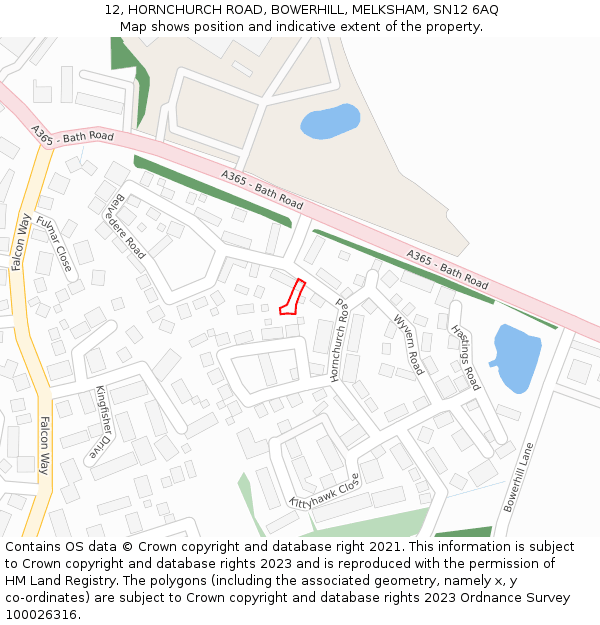 12, HORNCHURCH ROAD, BOWERHILL, MELKSHAM, SN12 6AQ: Location map and indicative extent of plot