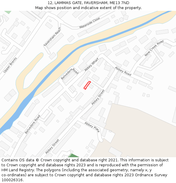 12, LAMMAS GATE, FAVERSHAM, ME13 7ND: Location map and indicative extent of plot