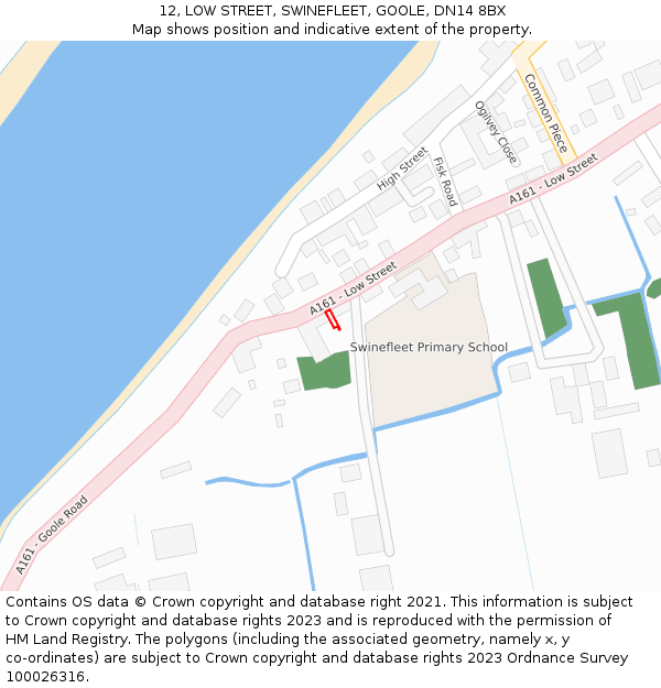 12, LOW STREET, SWINEFLEET, GOOLE, DN14 8BX: Location map and indicative extent of plot